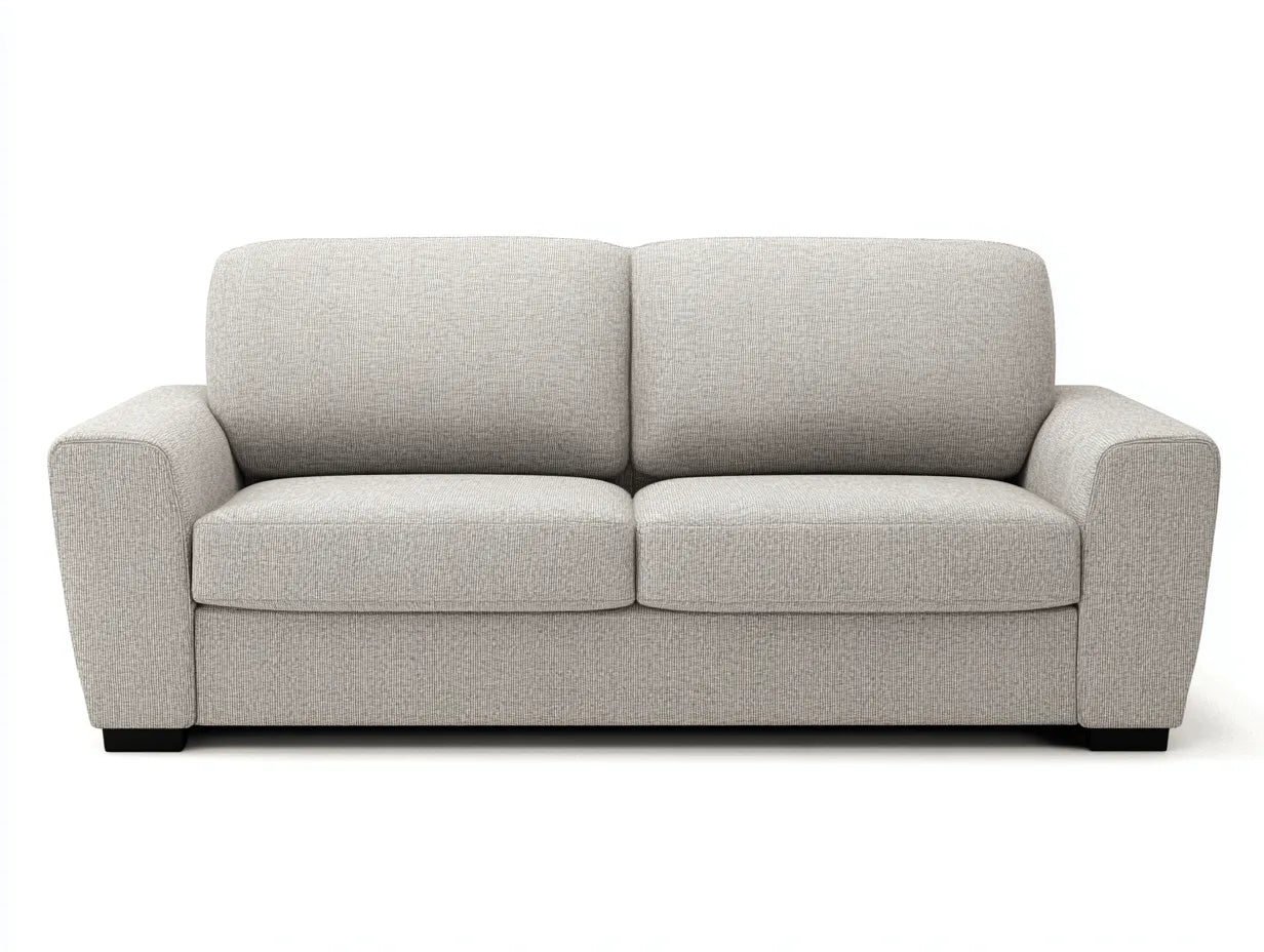 Sofá de 2 plazas 180×90×85 cm - tela gris claro - diseño contemporáneo salón
