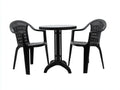 Conjunto de mesa y sillas para terraza 80×80×75 cm - negro - diseño exterior moderno