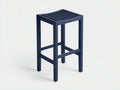 Taburete de bar de madera 40×40×75 cm - azul oscuro - asiento de lamas para terraza