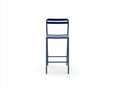Taburete de bar de acero 46×50×102 cm - azul oscuro - asiento de lamas para terraza