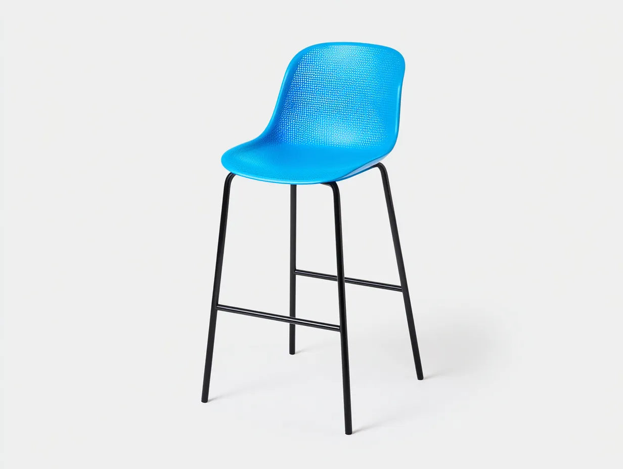 Taburete de bar 45×50×95 cm - azul y negro - estilo moderno para terraza