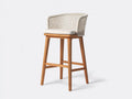Taburetes de bar para terraza de madera y ratán 50 × 50 × 110 cm - beige - estilo natural moderno