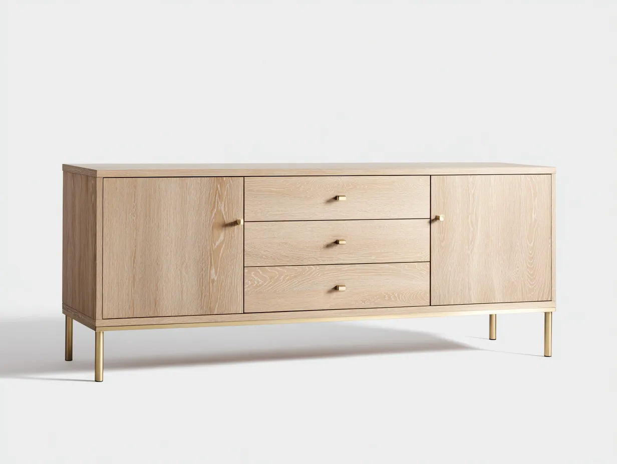 Mueble para TV 180 × 40 × 60 cm - madera clara - estilo moderno para salón