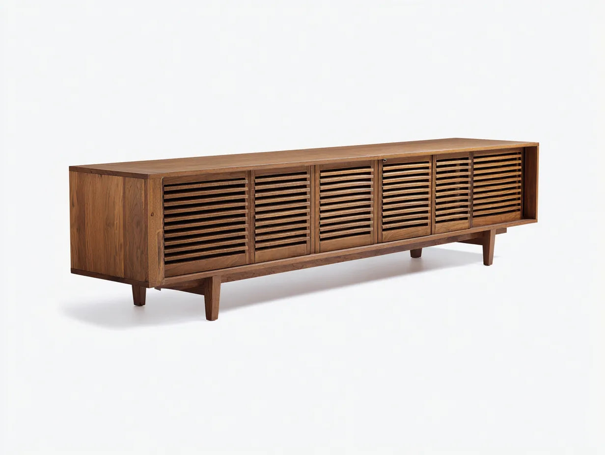 Mueble para TV 180 × 40 × 55 cm - madera marrón - diseño retro para salón