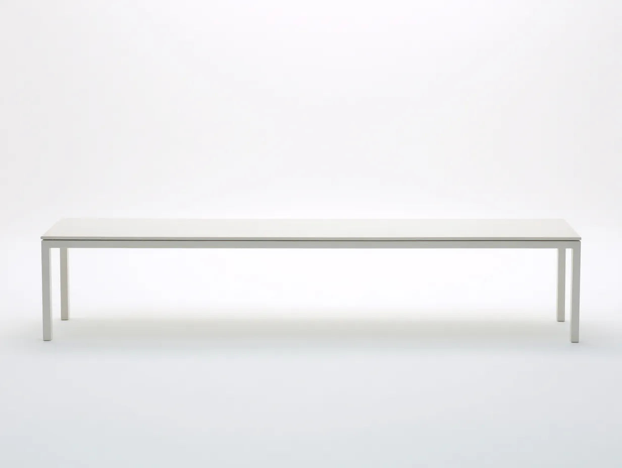 Banco de terraza de metal 150 × 60 × 85 cm - beige - diseño moderno exterior