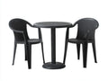 Conjunto de mesa y sillas para terraza 70×70×72 cm - negro - estilo exterior contemporáneo