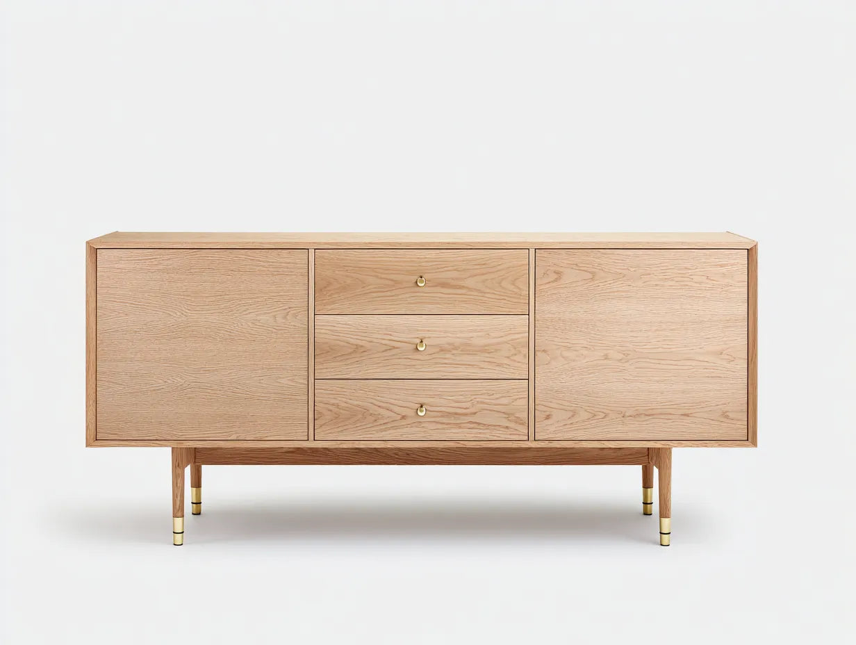 Mueble para TV 160 × 40 × 75 cm - madera natural - estilo moderno para salón