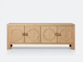 Mueble para TV de roble 180×40×70 cm - natural/dorado - con almacenamiento cerrado