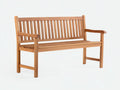 Banco de terraza de madera 160×62×88 cm - marrón - respaldo de listones clásico