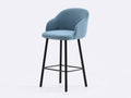 Taburetes de bar para terraza de plástico y metal 48 × 50 × 100 cm - azul y negro - diseño moderno exterior