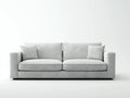 Sofá de 2 plazas tapizado 195×92×82 cm - gris claro - diseño bajo para salón