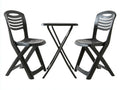 Conjunto de mesa y sillas para terraza de plástico 70 × 70 × 72 cm - negro - diseño práctico para exterior