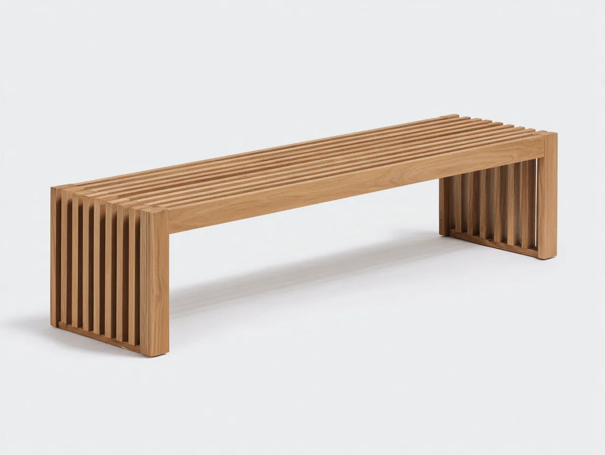 Banco de terraza 220×45×45 cm - gris - estilo contemporáneo exterior