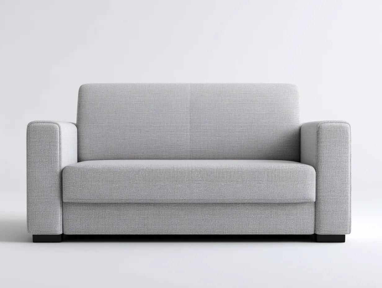 Sofá de 2 plazas 190×95×85 cm - tela gris claro - estilo minimalista salón