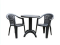Conjunto de mesa y sillas para terraza de plástico 72×72×74 cm - negro - redondo para exterior