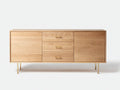 Mueble para TV de roble 160×40×75 cm - natural/dorado - con almacenamiento