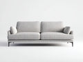 Sofá de 2 plazas tapizado 190×88×80 cm - gris claro - base elevada para salón