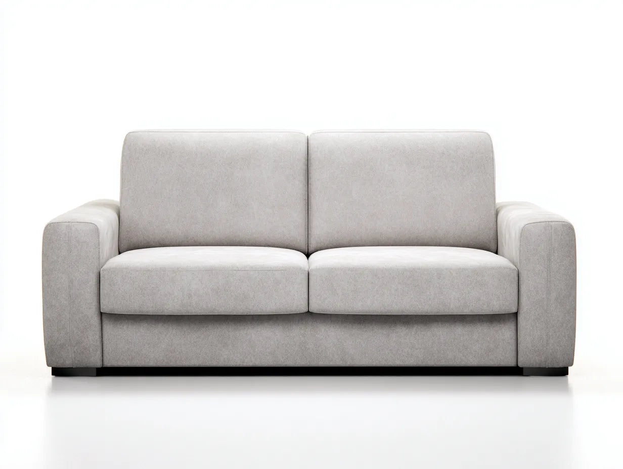 Sofá de 2 plazas tapizado 165×88×82 cm - gris claro - diseño compacto para salón